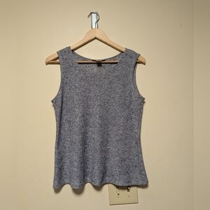 Soft Works Knit Tank Top Blue Gray Linen Blend Sleeveless S